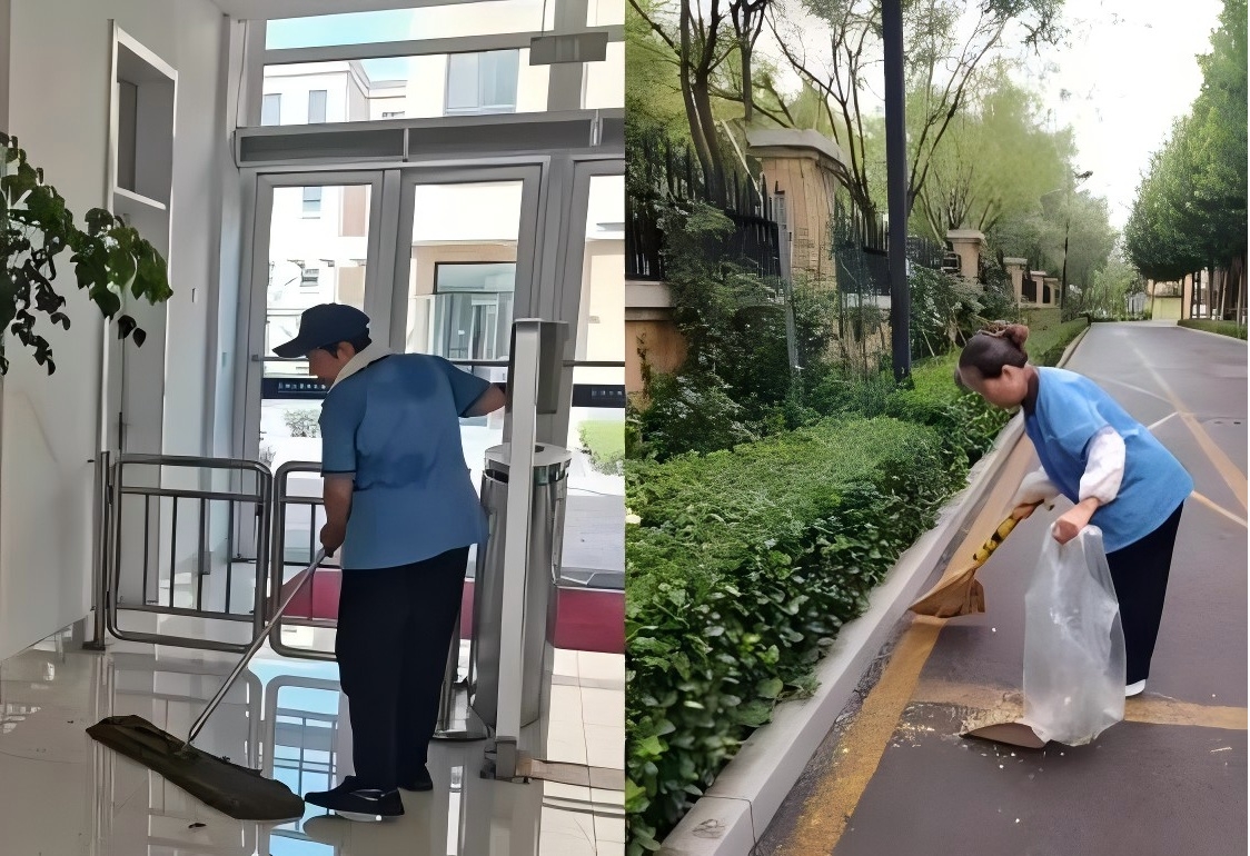 用汗水為師生們守護著(zhù)一片清涼和安寧